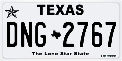 TX license plate DNG2767