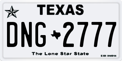 TX license plate DNG2777