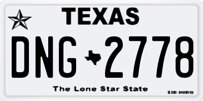 TX license plate DNG2778
