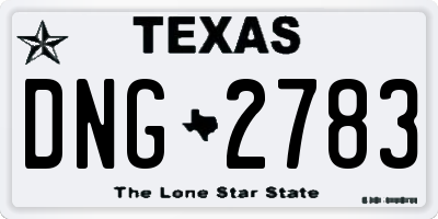 TX license plate DNG2783