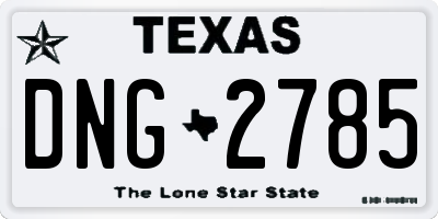 TX license plate DNG2785