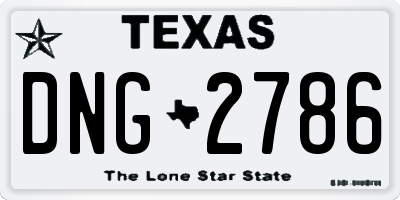 TX license plate DNG2786