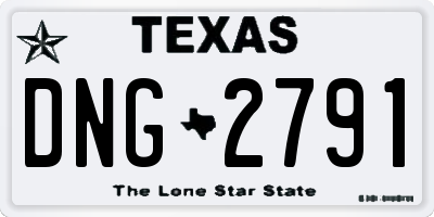 TX license plate DNG2791