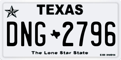 TX license plate DNG2796