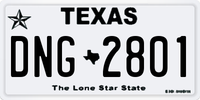 TX license plate DNG2801