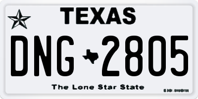 TX license plate DNG2805