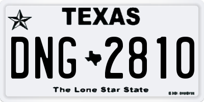 TX license plate DNG2810