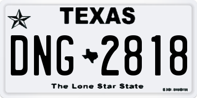 TX license plate DNG2818