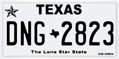 TX license plate DNG2823
