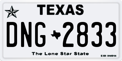 TX license plate DNG2833