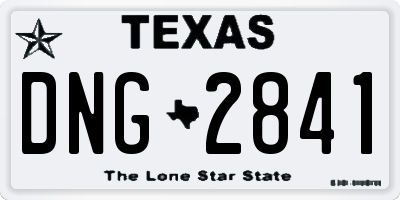 TX license plate DNG2841