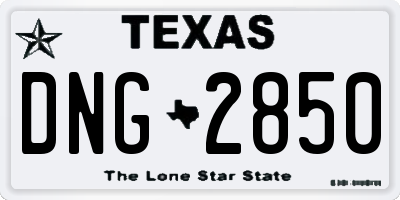 TX license plate DNG2850