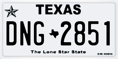TX license plate DNG2851