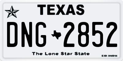 TX license plate DNG2852