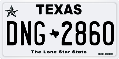 TX license plate DNG2860