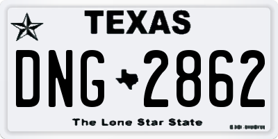 TX license plate DNG2862