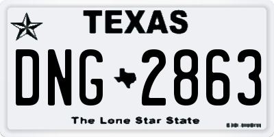 TX license plate DNG2863