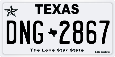TX license plate DNG2867