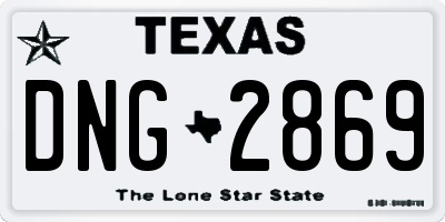TX license plate DNG2869