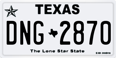 TX license plate DNG2870