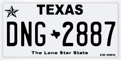 TX license plate DNG2887