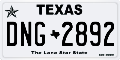 TX license plate DNG2892