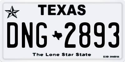 TX license plate DNG2893