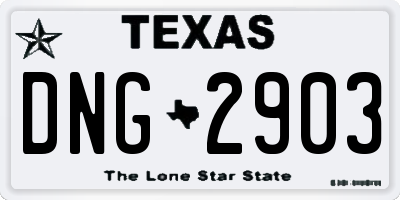 TX license plate DNG2903