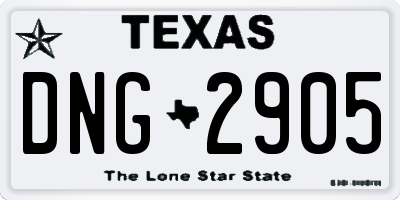 TX license plate DNG2905