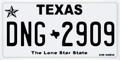 TX license plate DNG2909