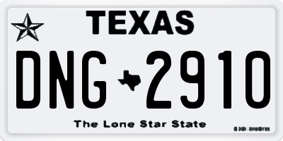 TX license plate DNG2910
