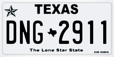 TX license plate DNG2911