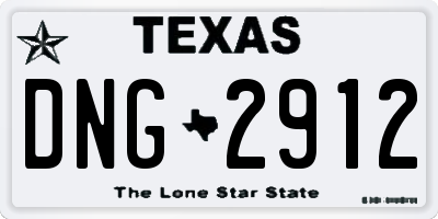 TX license plate DNG2912
