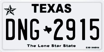 TX license plate DNG2915