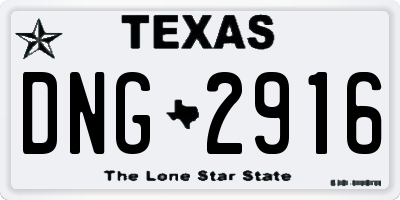 TX license plate DNG2916