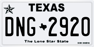 TX license plate DNG2920