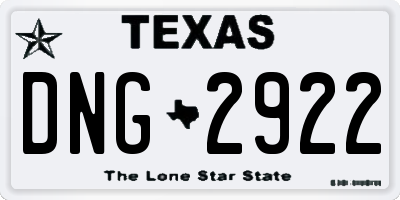 TX license plate DNG2922