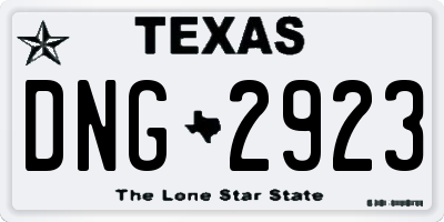 TX license plate DNG2923
