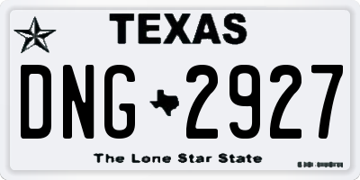 TX license plate DNG2927
