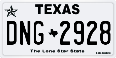 TX license plate DNG2928