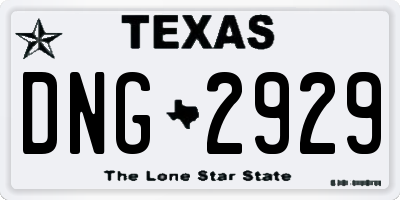 TX license plate DNG2929