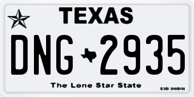 TX license plate DNG2935