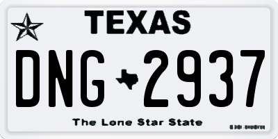 TX license plate DNG2937