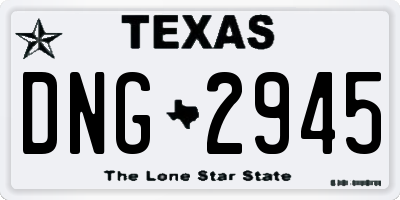 TX license plate DNG2945