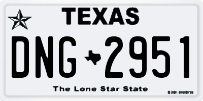 TX license plate DNG2951