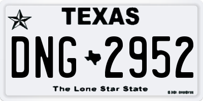 TX license plate DNG2952