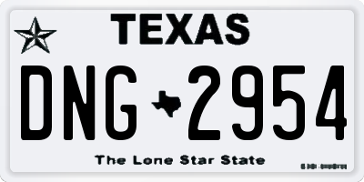 TX license plate DNG2954