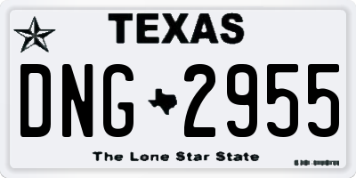 TX license plate DNG2955