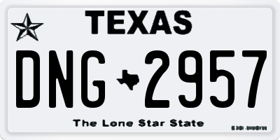 TX license plate DNG2957