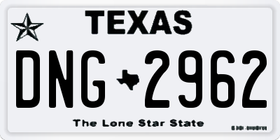 TX license plate DNG2962